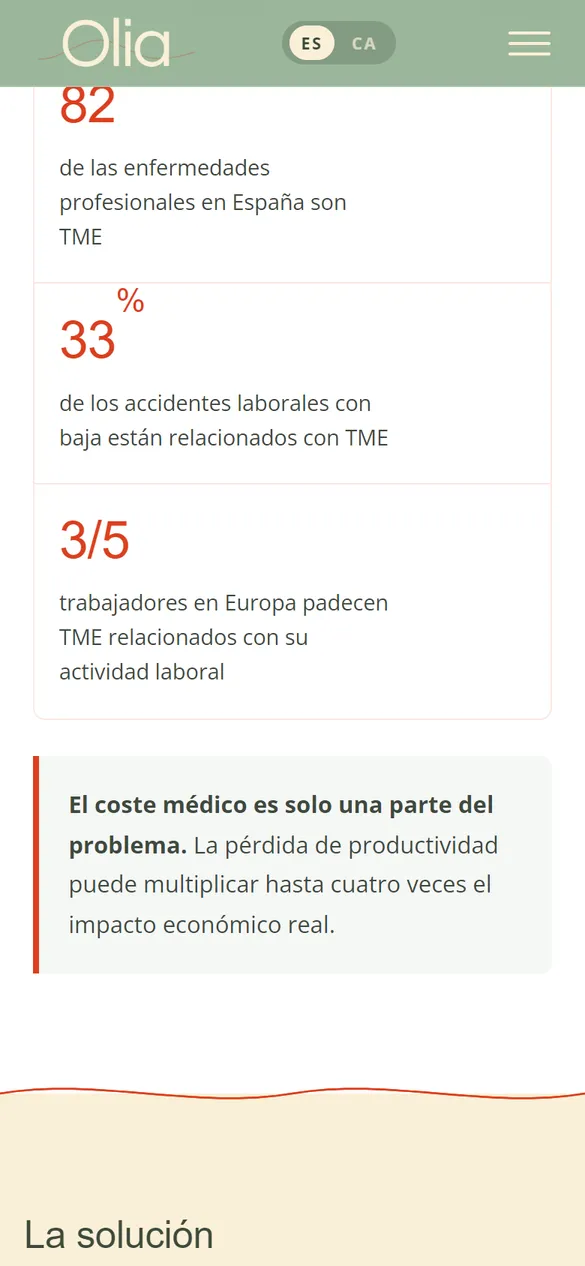 Móvil: datos sobre dolor de espalda en el trabajo